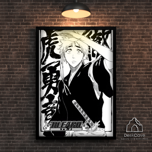 Bleach framed wall art print with black frame
