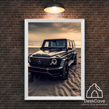 Mercedes-Benz G63 framed wall art print with white frame