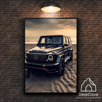 Mercedes-Benz G63 framed wall art print with black frame