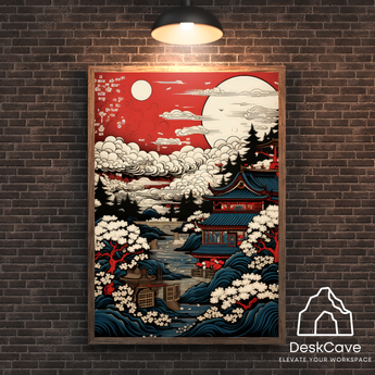 Japan Painting framed wall art print with black frame