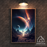 Galaxy framed wall art print with black frame