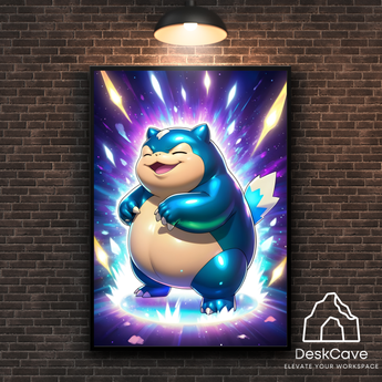 Pokemon Snorlax framed wall art with black frame – DeskCave