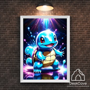 Pokemon Squirtle framed wall art with white frame – DeskCave