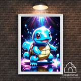 Pokemon Squirtle framed wall art with white frame – DeskCave