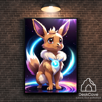 Pokemon Eevee framed wall art with black frame – DeskCave