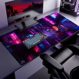 Futuristic Tokyo gaming mouse pad — XL (1200 × 600 mm) desk mat