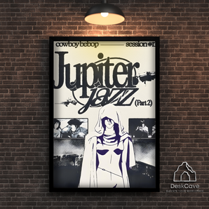 Jupiter Jazz framed wall art print with black frame