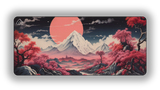 Pink Japan Mountains gaming mouse pad design — DeskCave™ artwork preview