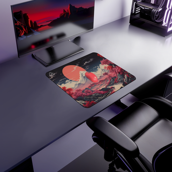 Pink Japan Mountains gaming mouse pad — Small size (450 × 400 mm)