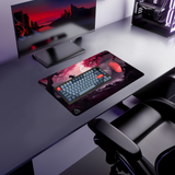 Samurai Moon Pink gaming mouse pad — Medium size (600 × 350 mm)