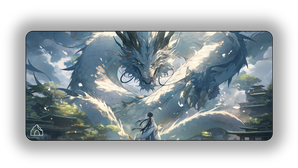White Dragon Slayer gaming mouse pad design – DeskCave™