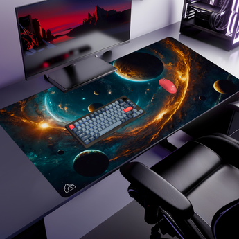Cyan Cosmo gaming mouse pad — XL size (1200 × 600 mm)