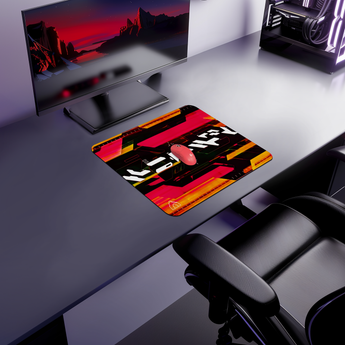 Cyber Glitch mouse pad, 450 × 400 mm – DeskCave™