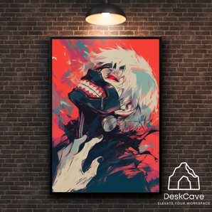 Ghoul framed wall art print with wood-finish frame