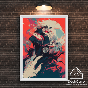 Ghoul framed wall art print with white frame