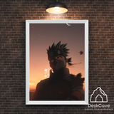 Red-Eyed Ninja framed wall art print with white frame