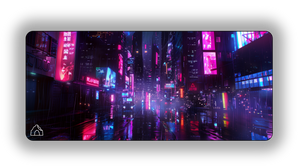 Futuristic Tokyo gaming mouse pad design — DeskCave™ artwork preview