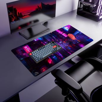 Futuristic Tokyo gaming mouse pad — Large (900 × 400 mm) desk mat