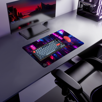 Futuristic Tokyo gaming mouse pad — Medium (600 × 350 mm) desk mat