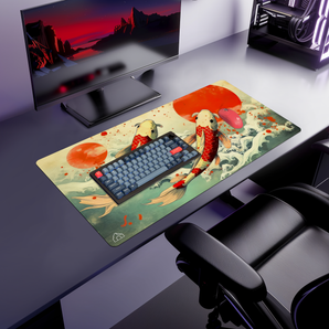 Japan Koi gaming mouse pad — Large size (900 × 400 mm)