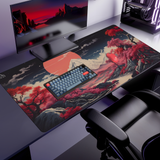Pink Japan Mountains gaming mouse pad — XL size (1200 × 600 mm)