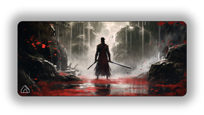 Samurai Blood Lake gaming mouse pad design — DeskCave™ artwork preview