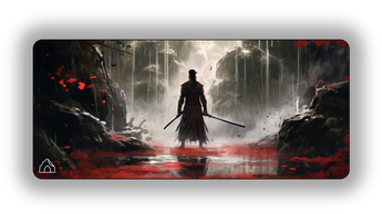 Samurai Blood Lake gaming mouse pad design — DeskCave™ artwork preview
