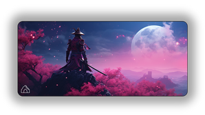 Samurai Moon Blue gaming mouse pad design — DeskCave™ artwork preview