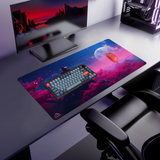 Samurai Moon Blue gaming mouse pad — Large size (900 × 400 mm)
