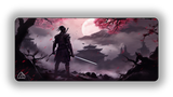 Samurai Moon Pink gaming mouse pad design — DeskCave™ artwork preview