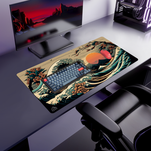 Tsunami Waves gaming mouse pad — Large size (900 × 400 mm)