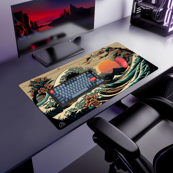 Tsunami Waves gaming mouse pad — Large size (900 × 400 mm)