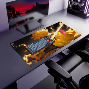 Yellow Spark Samurai gaming mouse pad — Large size (900 × 400 mm)