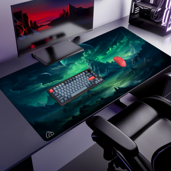 Mountain Cosmo Green gaming mouse pad design preview – DeskCave™