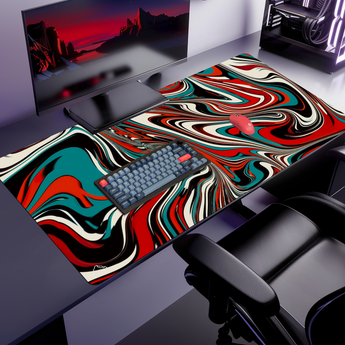 Psychedelic Liquid mouse pad, 1200 × 600 mm – DeskCave™