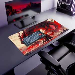 Red Dragon Slayer gaming mouse pad — Large size (900 × 400 mm)